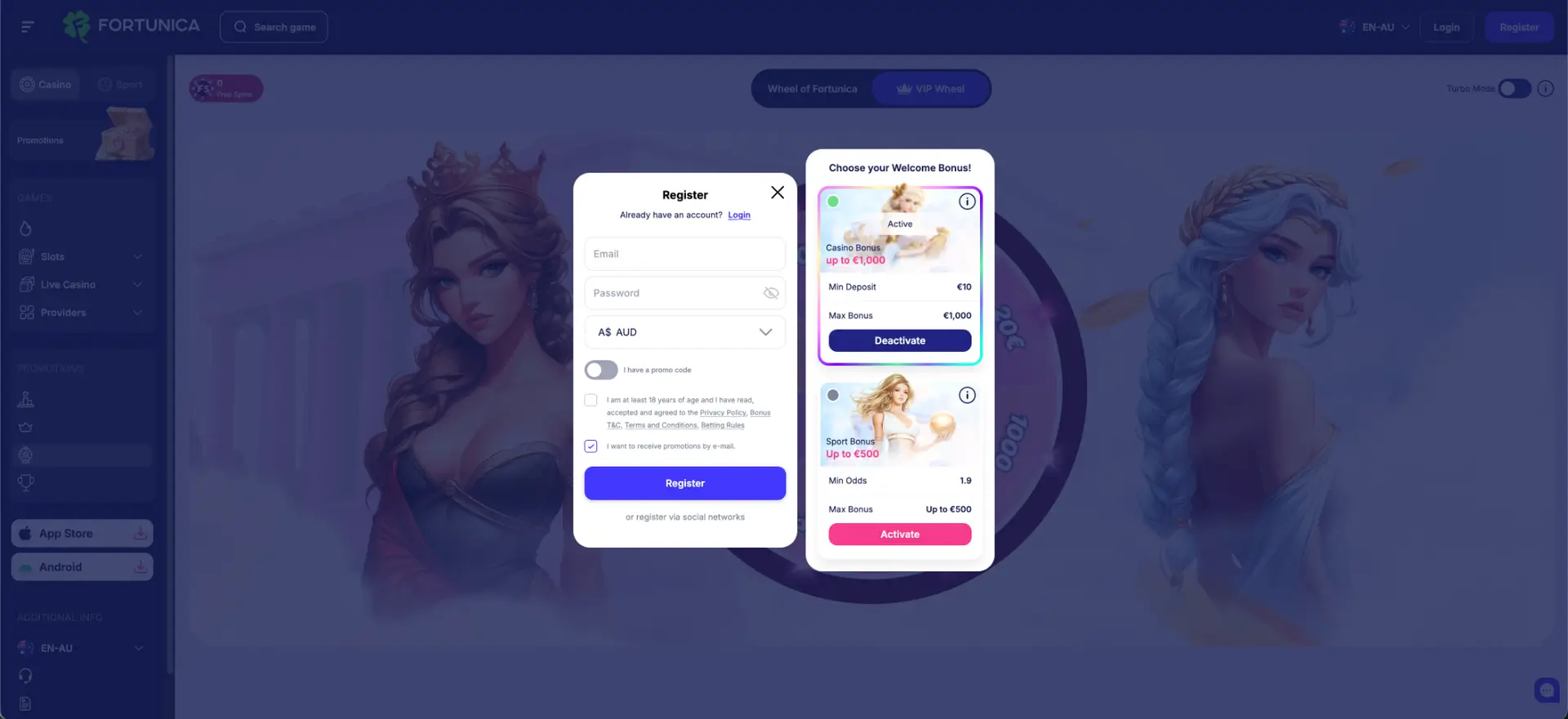 Fortunica registration form